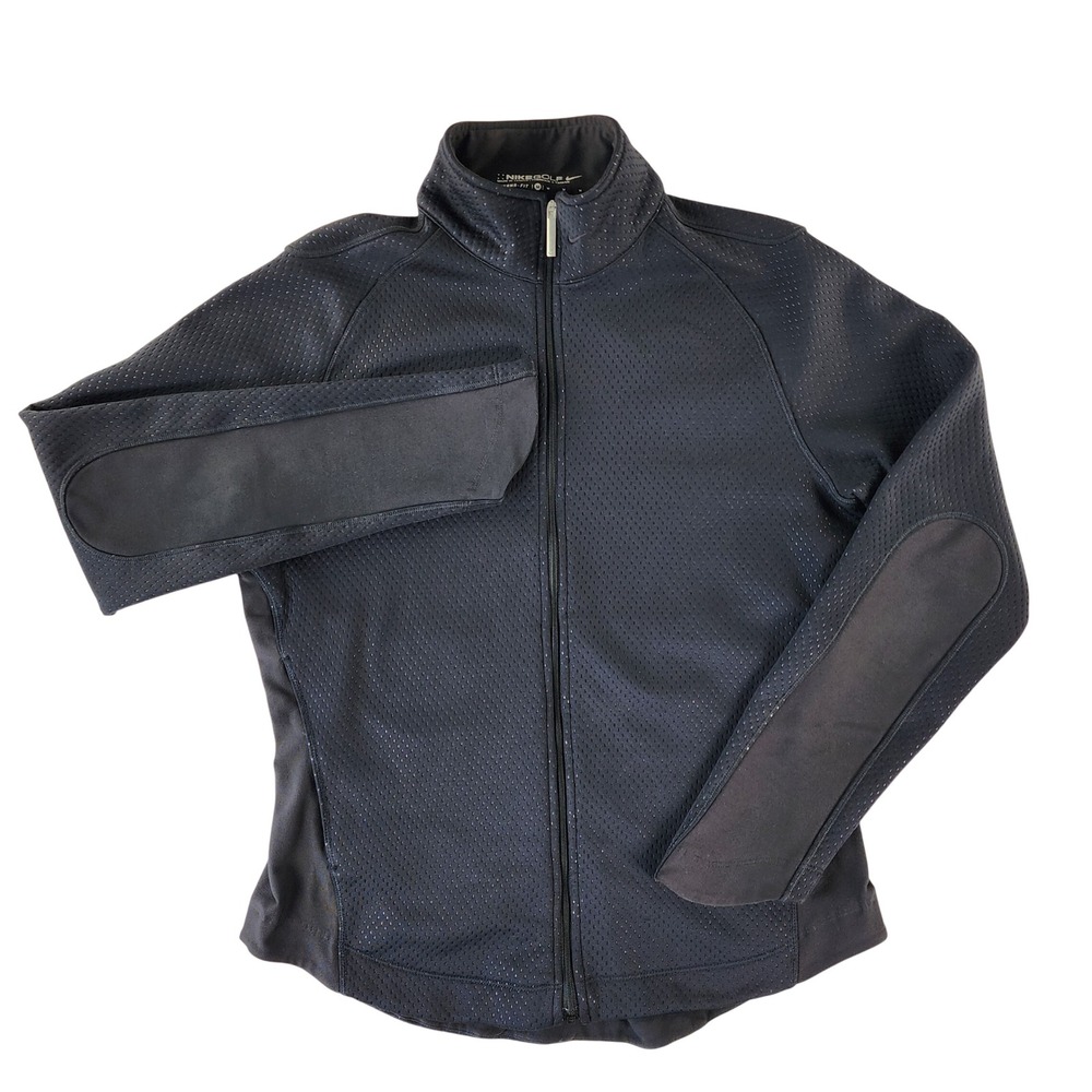 Nike Golf Therma-FIT Jacket Womens Medium Black Full Zip Performance Polyester
